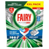 Fairy Platinum Plus All In One Dishwasher Tablets, Deep Clean, 51 Tablets