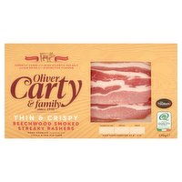 Oliver Carty & Family Thin & Crispy Beechwood Smoked Streaky Rashers 170g