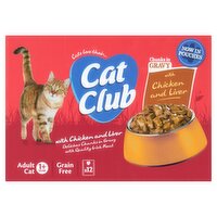 Cat Club Chunks in Gravy with Chicken and Liver Adult Cat 1+ Year 12 x 100g