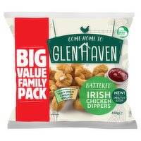 Glenhaven Battered Irish Chicken Dippers Big Value Family Pack 650g