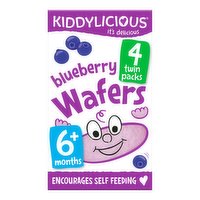 Kiddylicious Wafers Blueberry Baby Snack 6months+ Multipack 4 x 4g