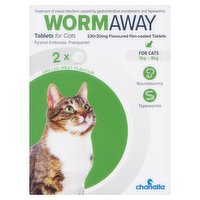 Chanelle Wormaway 2 Tablets for Cats Grilled Meat Flavour