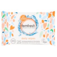 Femfresh Biodegradable & Flushable Feminine Intimate Wipes 25 Pack