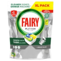 Fairy Platinum All In One Dishwasher Tablets, Lemon, 37 Tablets