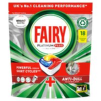 Fairy Platinum Plus All In One Dishwasher Tablets, Lemon, 18 Tablets