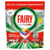Fairy Platinum Plus All In One Dishwasher Tablets, Lemon, 34 Tablets