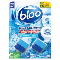 Bloo 2in1 In-Cistern Original Blue Toilet Blocks 2 x 50g