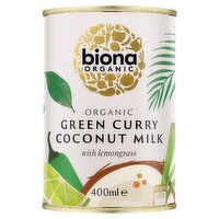 Biona Organic Green Curry Coconut Milk with Lemongrass 400ml