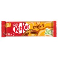 Kit Kat 2 Finger Caramel Chocolate Biscuit Bar Multipack 9 Pack 20.7g