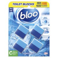 Bloo  2in1 In-Cistern Original Blue Toilet Blocks 4 x 50g (200g)