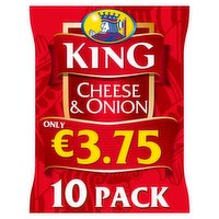 King Cheese & Onion Flavour Potato Crisps 10 x 25g