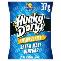 Tayto Hunky Dorys Crinkle Cut Salt & Malt Vinegar Flavour Potato Crisps 37g