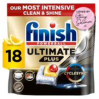 Finish Ultimate Plus All in One Dishwasher Tablets 18 Lemon