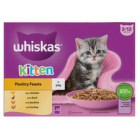 Whiskas Kitten Poultry Feasts in Jelly 12 x 85g (1.02kg)