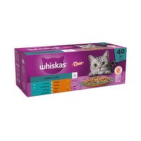 Whiskas 1+ Duo Surf and Turf Adult Wet Cat Food Pouches in Jelly 40 x 85g