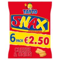 Tayto Snax Potato Puffs Cheese & Onion Flavour 6 x 17g