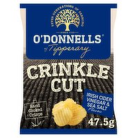 O'Donnells Crinkle Cut Furrows Irish Cider Vinegar & Sea Salt Flavour Hand Cooked Crisps 47.5g