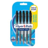 Paper Mate Flexgrip Ultra Retractable Ballpoint Pens Medium Point Black, 5 Count