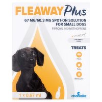 Chanelle Fleaway Plus 67 mg/60.3 mg Spot-On Solution for Small Dogs 0.67ml