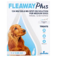 Chanelle Fleaway Plus 134 mg/120.6 mg Spot-On Solution for Medium Dogs 1.34ml