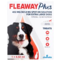 Chanelle Fleaway Plus 402 mg/361.8 mg Spot-On Solution for Extra Large Dogs 4.02ml