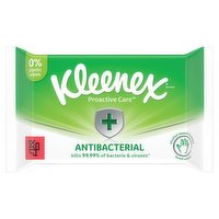 Kleenex® Proactive Care Antibacterial Plastic Free Hand Wipes - 36 Wipes