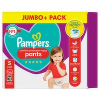 Pampers Premium Protection Nappy Pants Size 5, 48 Nappies, 12kg - 17kg, Jumbo+ Pack