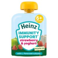 Heinz Baby Food Strawberry & Yoghurt Immunity Support Fruit Pouch 6+ Months 85g