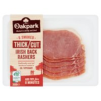Oakpark 6 Smoked Thick Cut Irish Back Rashers 300g