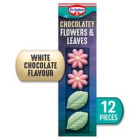 Dr. Oetker 12 Chocolate Flavour Flowers and Leaves Cake Decorations