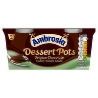 Ambrosia Ready To Eat Dessert Pots Belgian Chocolate & Mint Fondant Sauce 2 x 110g