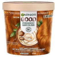 Garnier Good Permanent Hair Dye No Ammonia Formula 100% Grey Coverage 7.43 Turmeric Copper