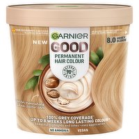 Garnier Good Permanent Hair Dye No Ammonia Formula 100% Grey Coverage 8.0 Honey Blonde