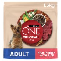 PURINA ONE Small & Mini Beef with Rice Dry Dog Food 1.5kg