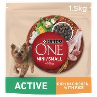 PURINA ONE Small & Mini Active Beef with Rice Dry Dog Food 1.5kg