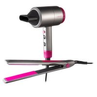 Neon DC Pro Keratin Hair dryer and ceramic straightener pink and grey