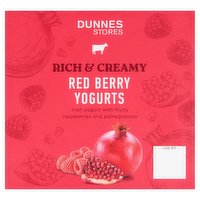Dunnes Stores Rich & Creamy Red Berry Yogurts 4 x 125g (500g)