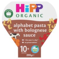 HiPP Organic Alphabet Pasta with Bolognese Sauce Tray Meal 10+ Months 200g