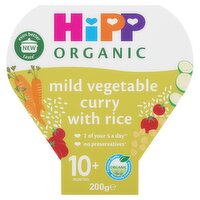 HiPP Organic Mild Vegetable Curry with Rice Tray Meal 10+ Months 200g