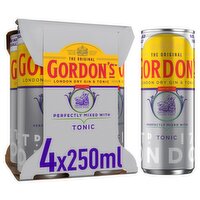 Gordon's London Dry Gin & Tonic Mixed Drink 4x250ml Can