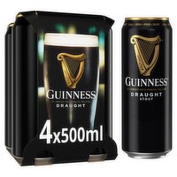 Guinness Draught Stout Beer 4x500ml Can