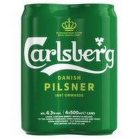 Carlsberg Danish Pilsner Lager Beer  4x500ml Can