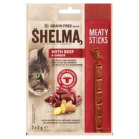 Shelma with Beef & Ginger Meaty Sticks 3 x 5g