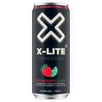 X-Lite Vodka & Soda Strawberry & Lime 330ml