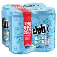 Club Mixers Soda Water 4 x 330ml