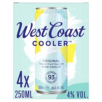 West Coast Cooler Original Tropical Fruit Flavoured Wine Cooler 4 x 250ml