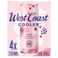 West Coast Cooler Rosé Red Berry Flavoured Wine Cooler 4 x 250ml