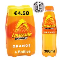 Lucozade Energy Drink Orange 4x380ml PMP €4.50