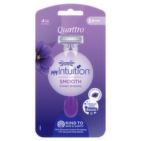 Wilkinson Sword My Intuition Quattro Smooth Violet Bloom Disposable Razors x3