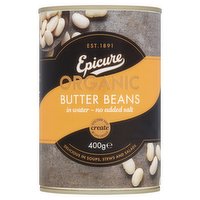 Epicure Organic Butter Beans in Water 400g